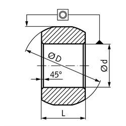 MAE 6233.3 Kalottenlagerbuchsen, ISO 2795 (DIN 1850-3), aus Sinterbronze für Gleitlager, Technische Zeichnung